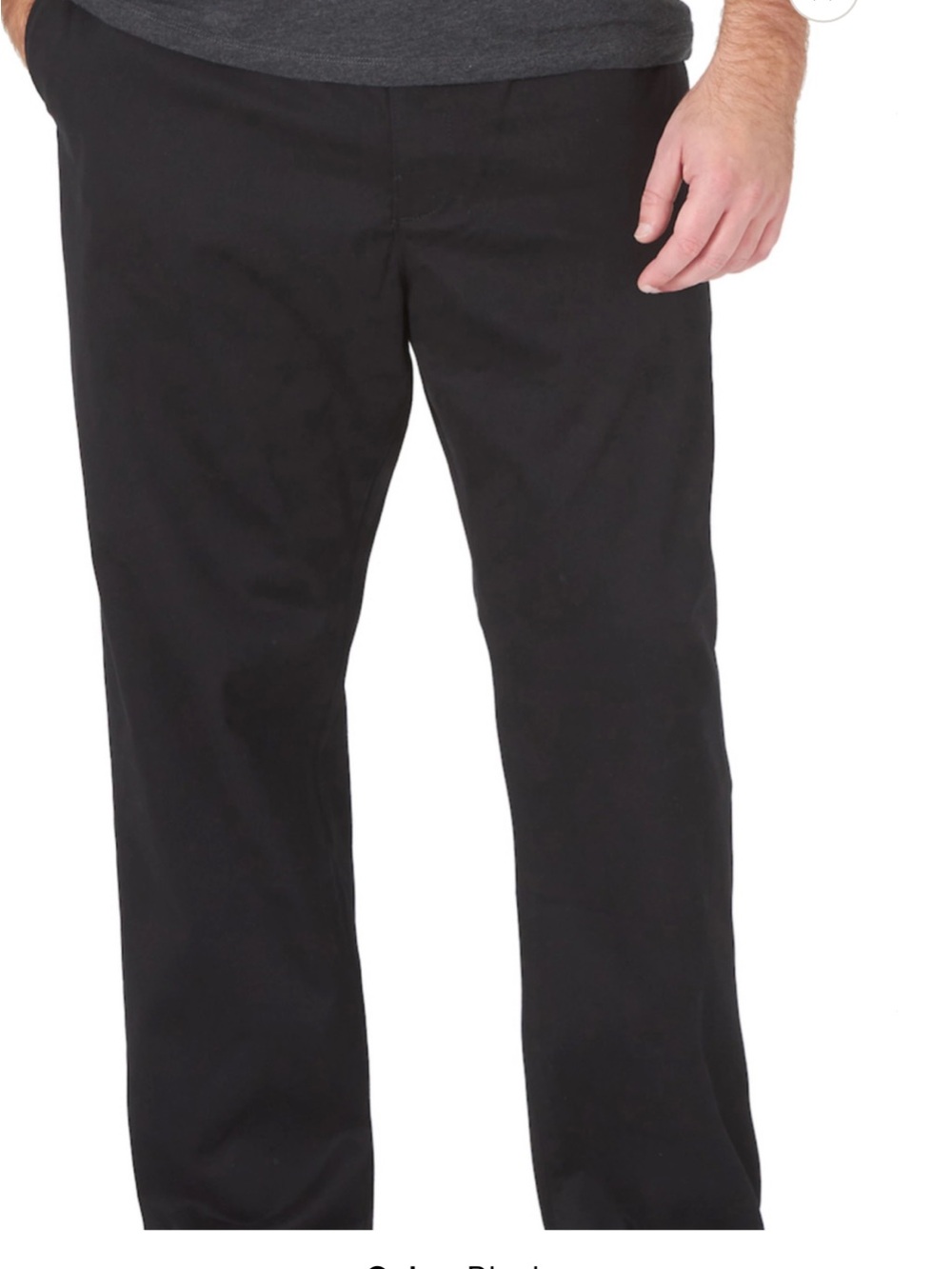 Lee Men's Black Big & Tall Straight Stretch Chinos Size 44x29